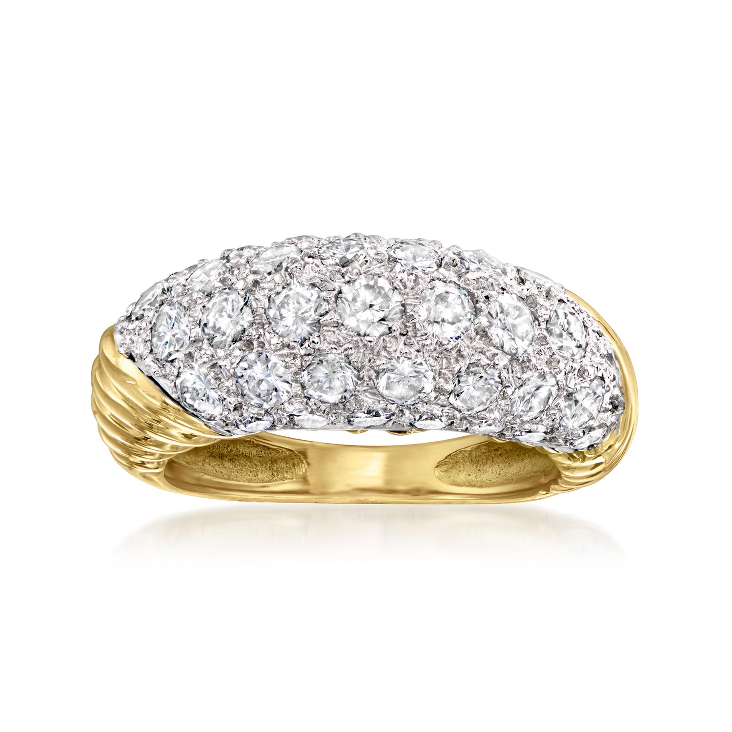 C. 2000 Vintage 2.00 ct. t.w. Diamond Cluster Ring in 18kt Yellow Gold