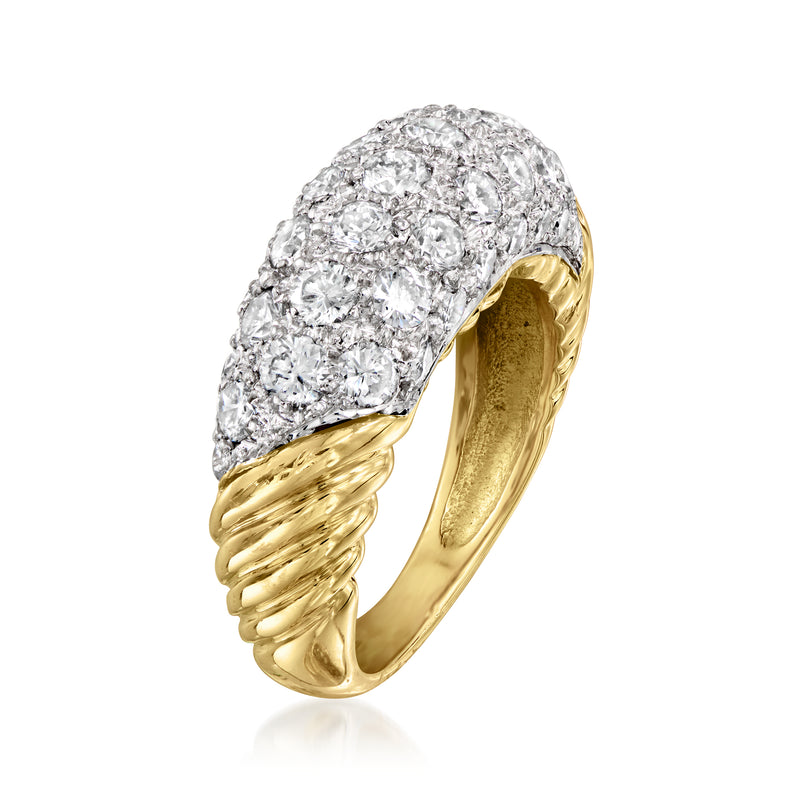 Vintage diamond cluster ring in 18kt yellow gold