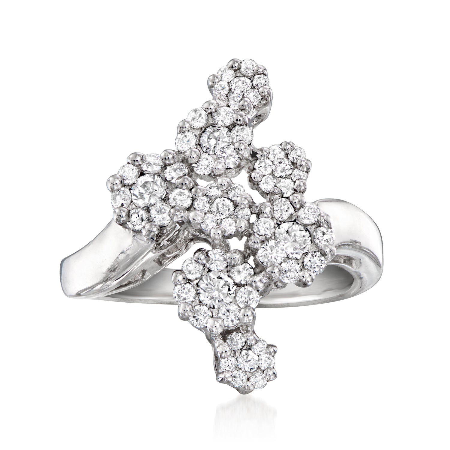 C. 1980 Vintage 1.00 ct. t.w. Diamond Cluster Ring in 14kt White Gold