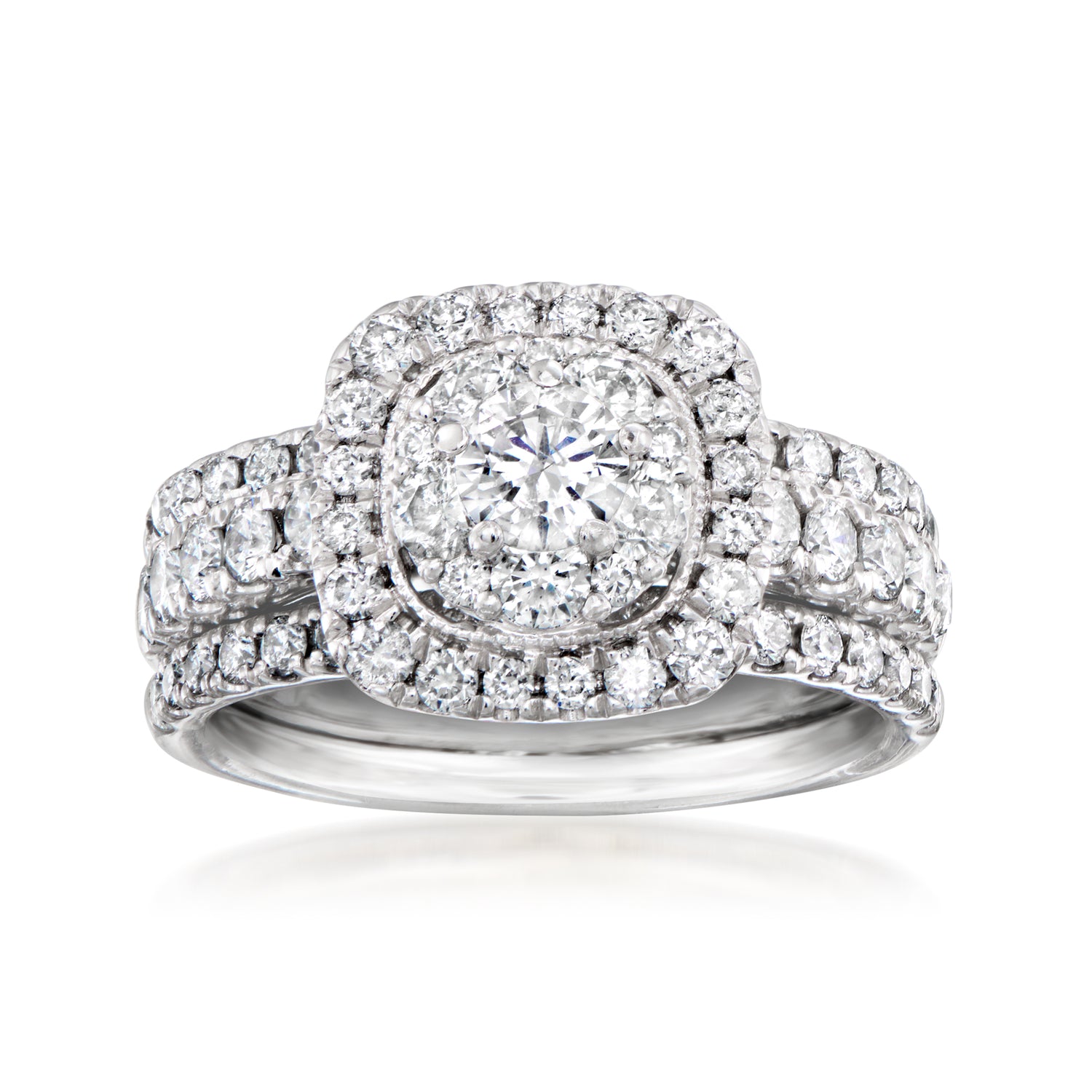 C. 1990 Vintage 2.30 ct. t.w. Diamond Ring in 10kt and 14kt White Gold