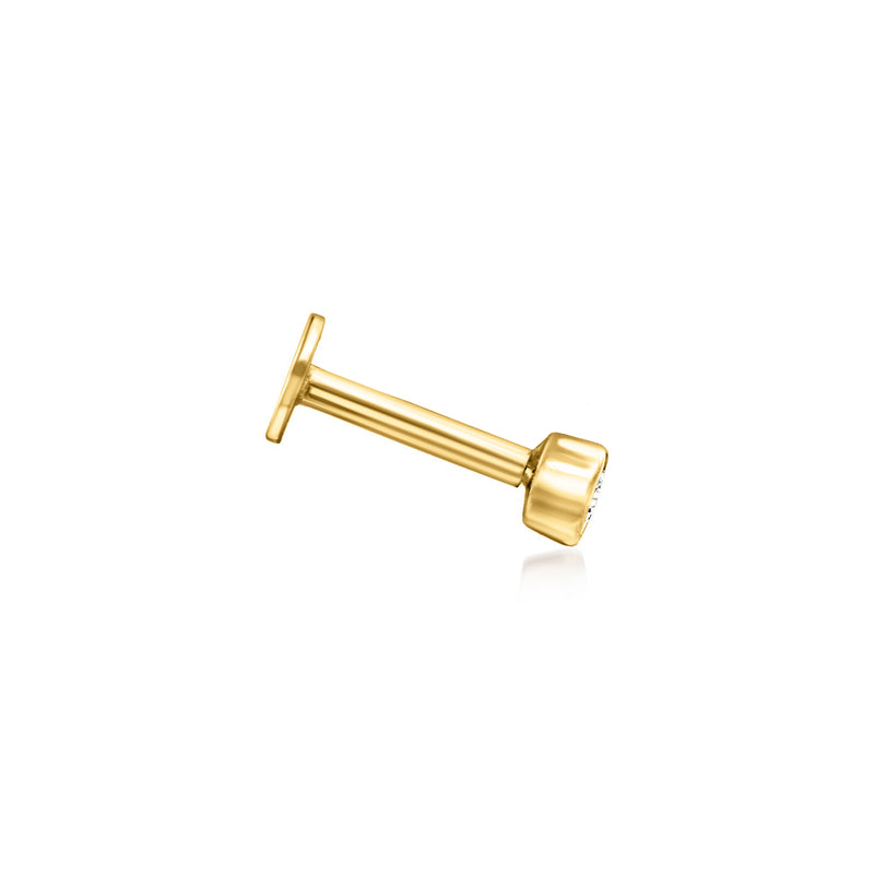 Round Lab-Grown Diamond Flat-Back Stud Earrings in 14kt Yellow Gold