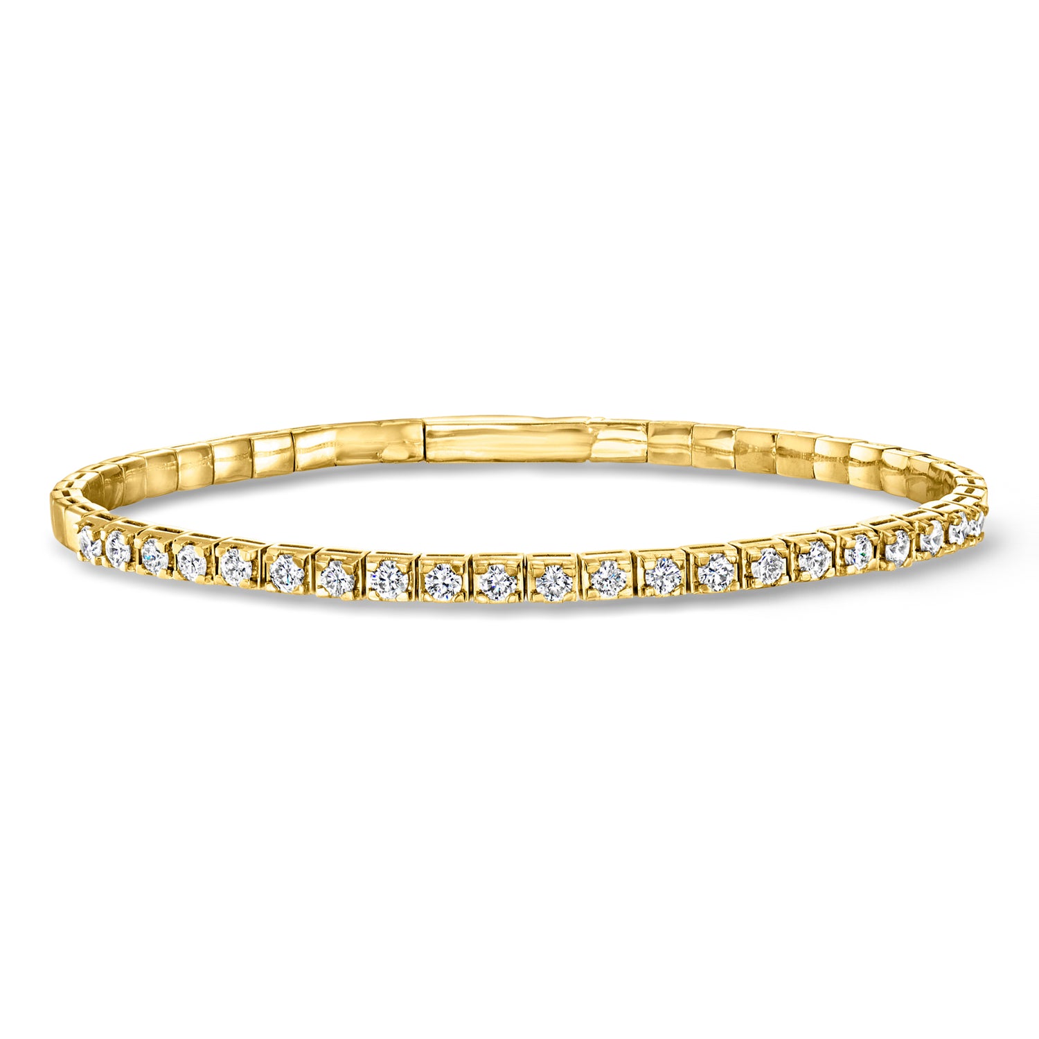 1.25 ct. t.w. Lab Grown Diamond Flex Bangle Bracelet in 18kt Gold Over Sterling