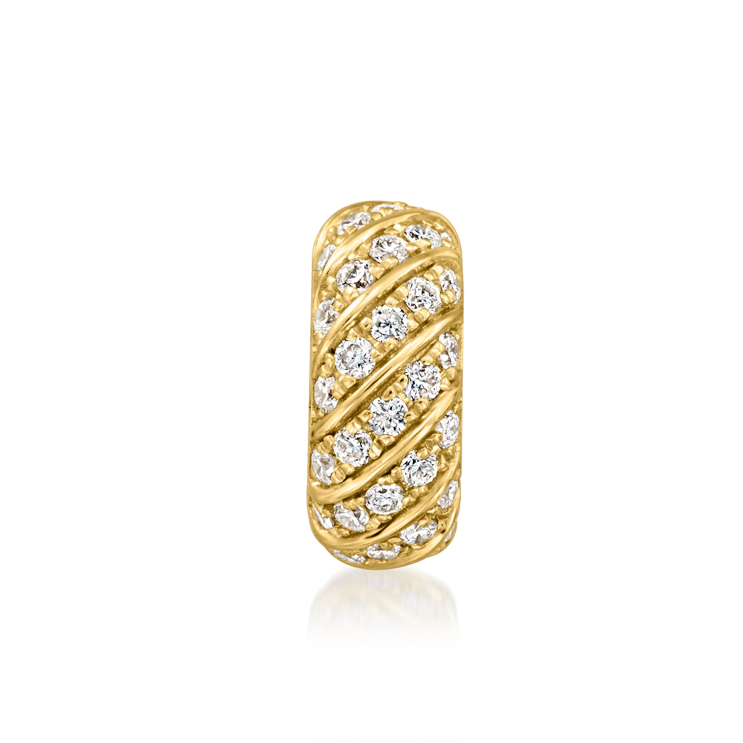 .50 ct. t.w. Lab Grown Diamond Twisted Bead Charm in 18kt Gold Over Sterling