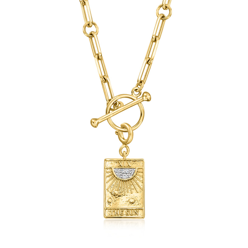 Gold over sterling sun charm pendant with diamond accents