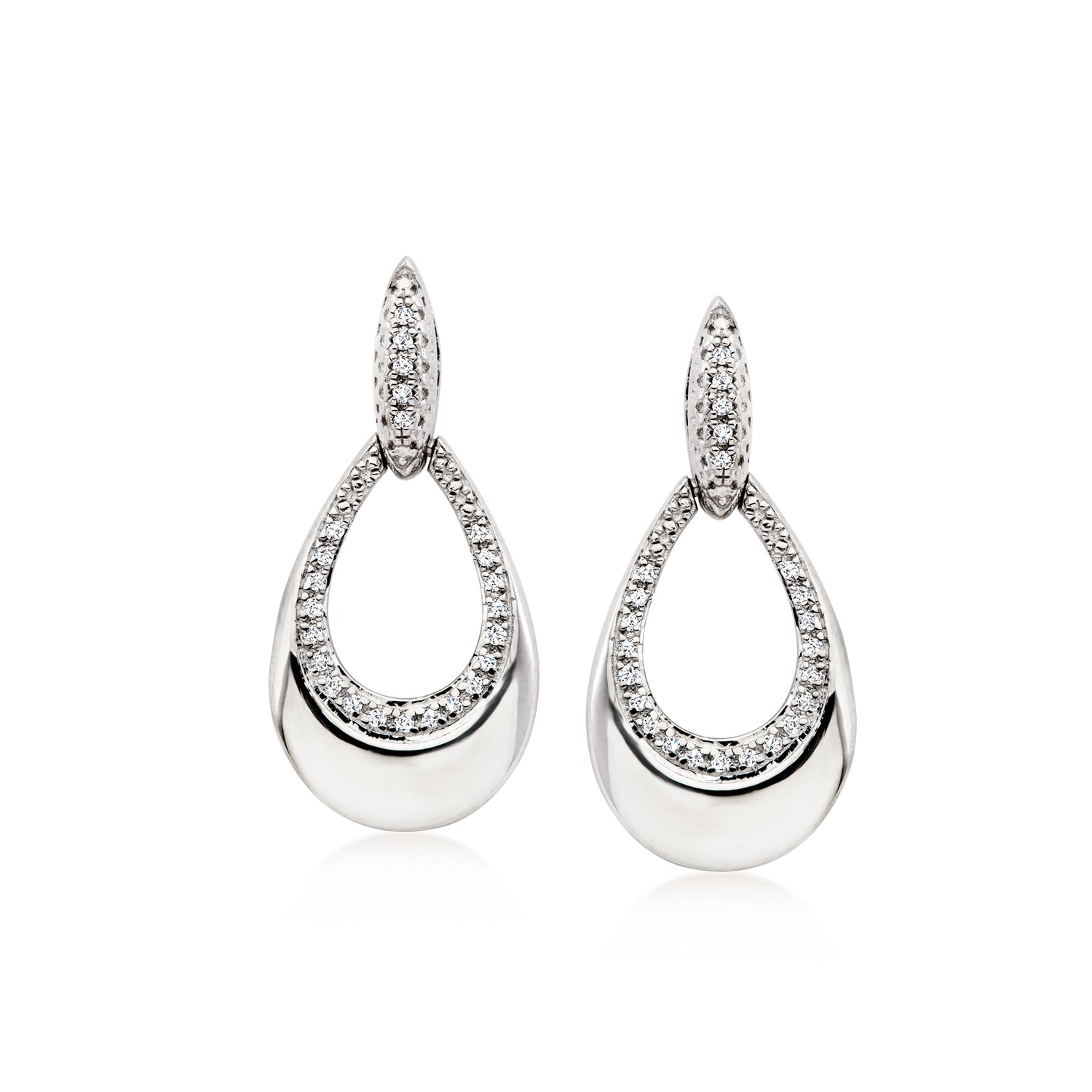 .10 ct. t.w. Diamond Teardrop Earrings in Sterling Silver