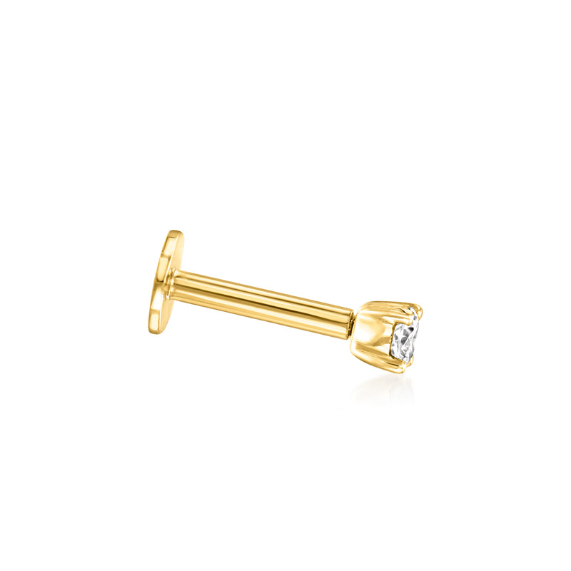 Lab-Grown Diamond Flat-Back Stud Earrings in 14kt Yellow Gold