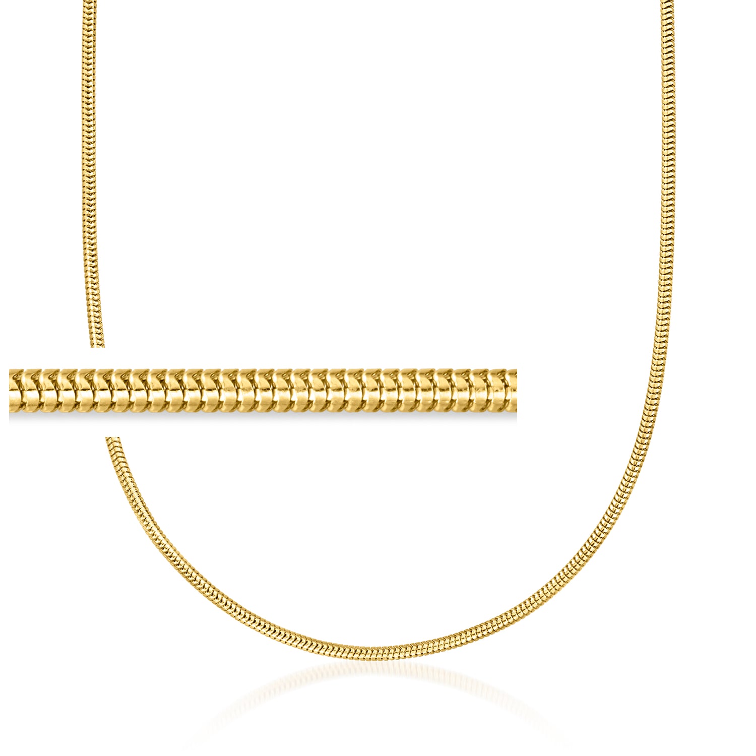 Italian 2.4mm 18kt Gold Over Sterling Snake-Chain Necklace