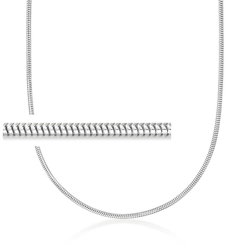 2.4mm sterling silver snake-chain necklace with fine interlinked links
