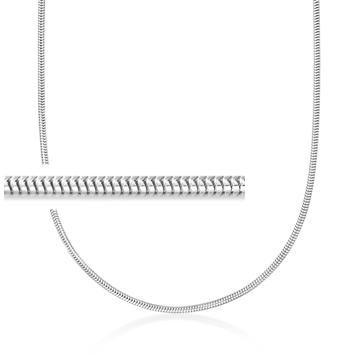Italian 2.4mm Sterling Silver Snake-Chain Necklace