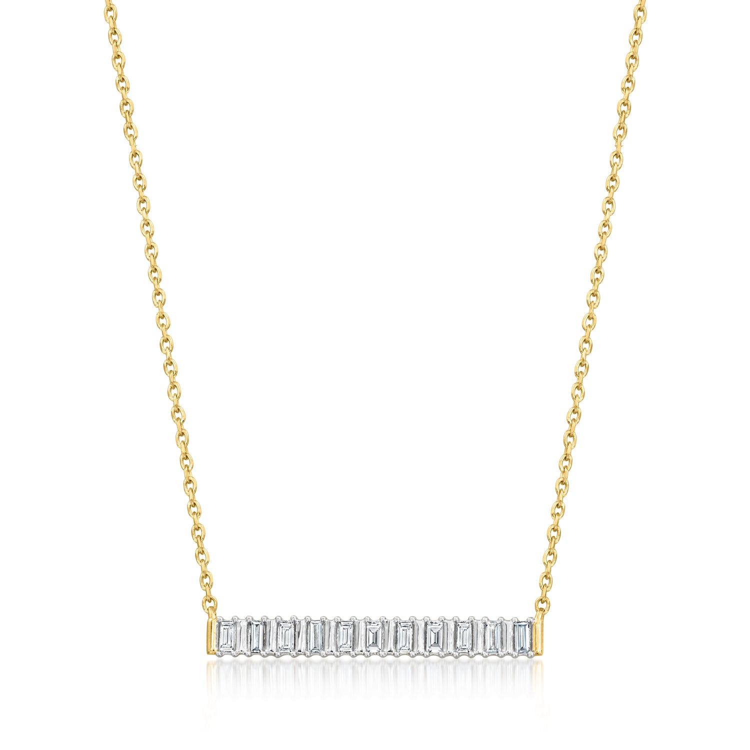 .20 ct. t.w. Lab Grown Diamond Bar Necklace in 18kt Gold Over Sterling