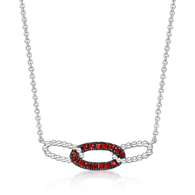 Gabriel & Co. .27 ct. t.w. Garnet Link-Style Necklace in Sterling Silver
