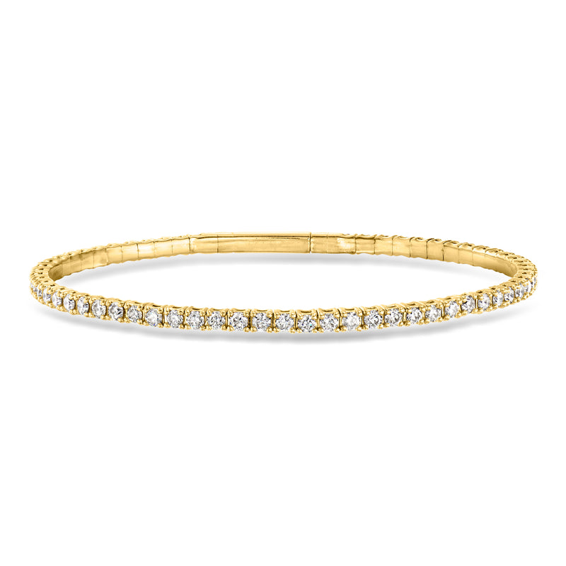 Vintage diamond tennis bracelet in 14kt yellow gold with round-cut stones
