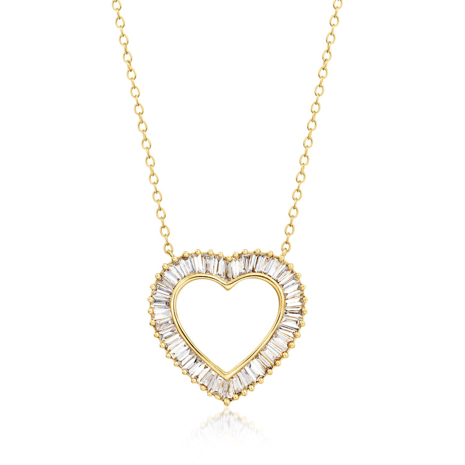 1.00 ct. t.w. Lab Grown Diamond Heart Necklace in 18kt Gold Over Sterling