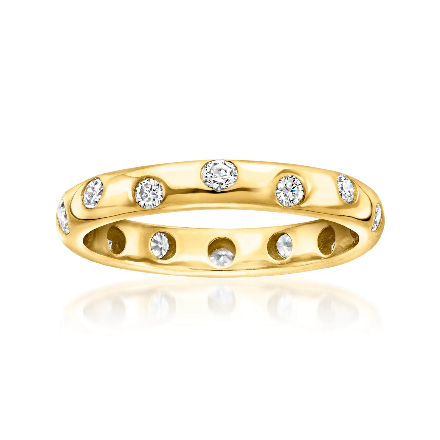 .50 ct. t.w. Scattered Lab Grown Diamond Eternity Band in 18kt Gold Over Sterling