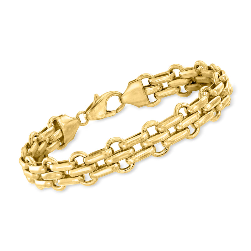 Vintage 14kt yellow gold fancy link bracelet with box clasp