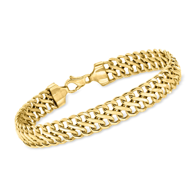 Vintage 14kt yellow gold fancy link bracelet with box clasp
