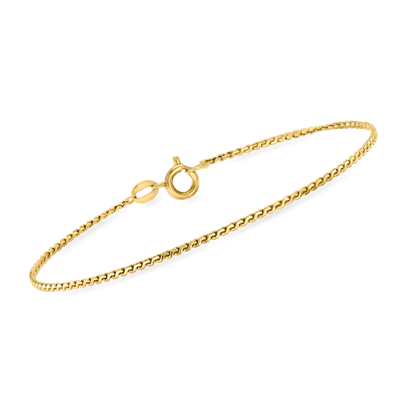 Vintage 18kt yellow gold curb-link bracelet with round clasp ring