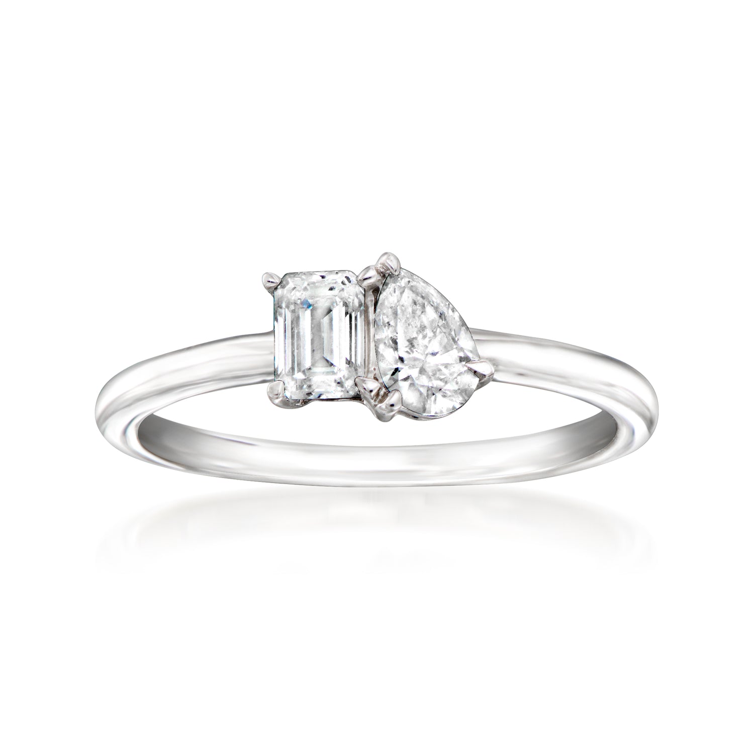 .50 ct. t.w. Lab Grown Diamond Toi et Moi Ring in Sterling Silver