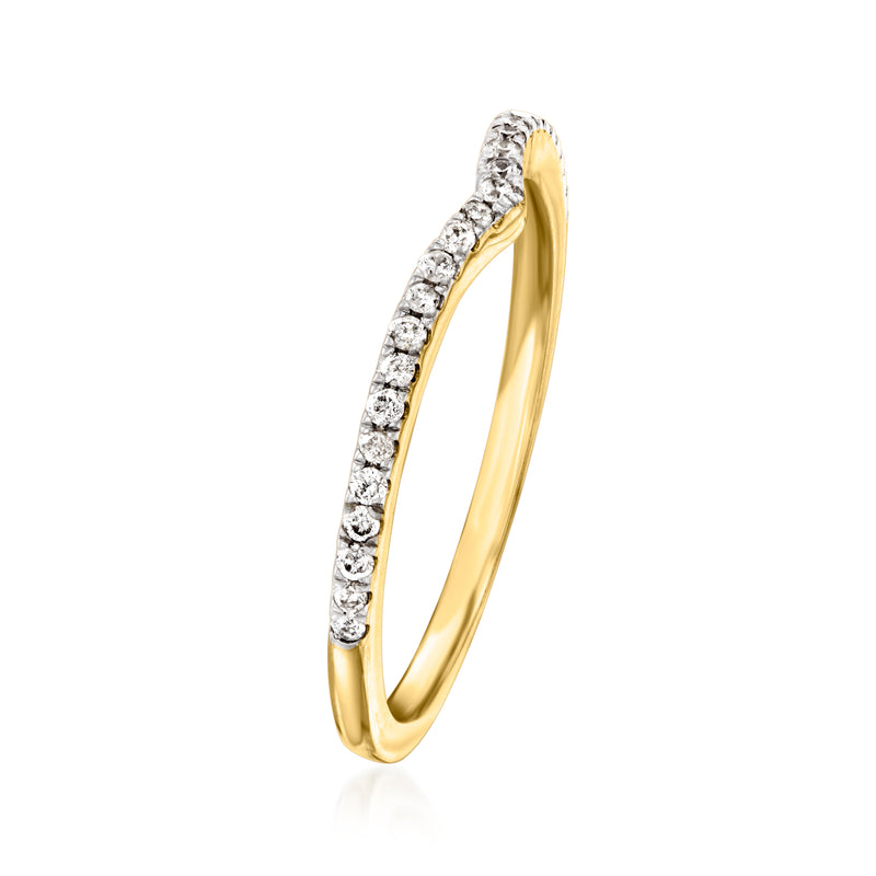 10kt yellow gold diamond chevron ring