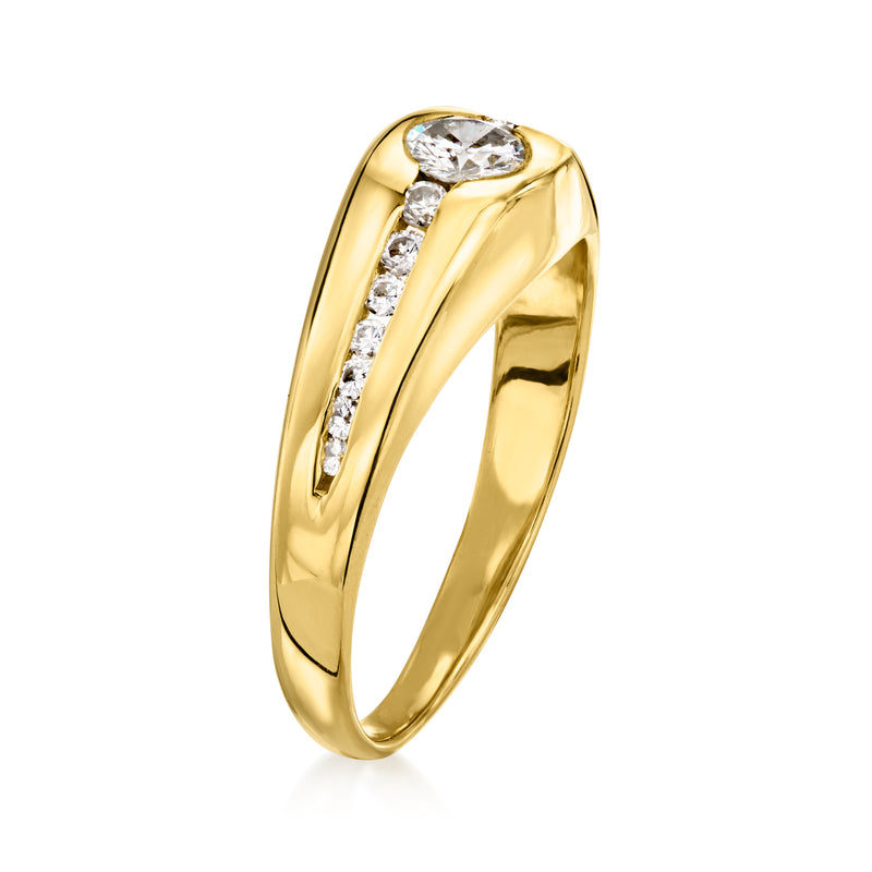 Vintage diamond ring in 18kt yellow gold, .43 ct. t.w., with marquise center