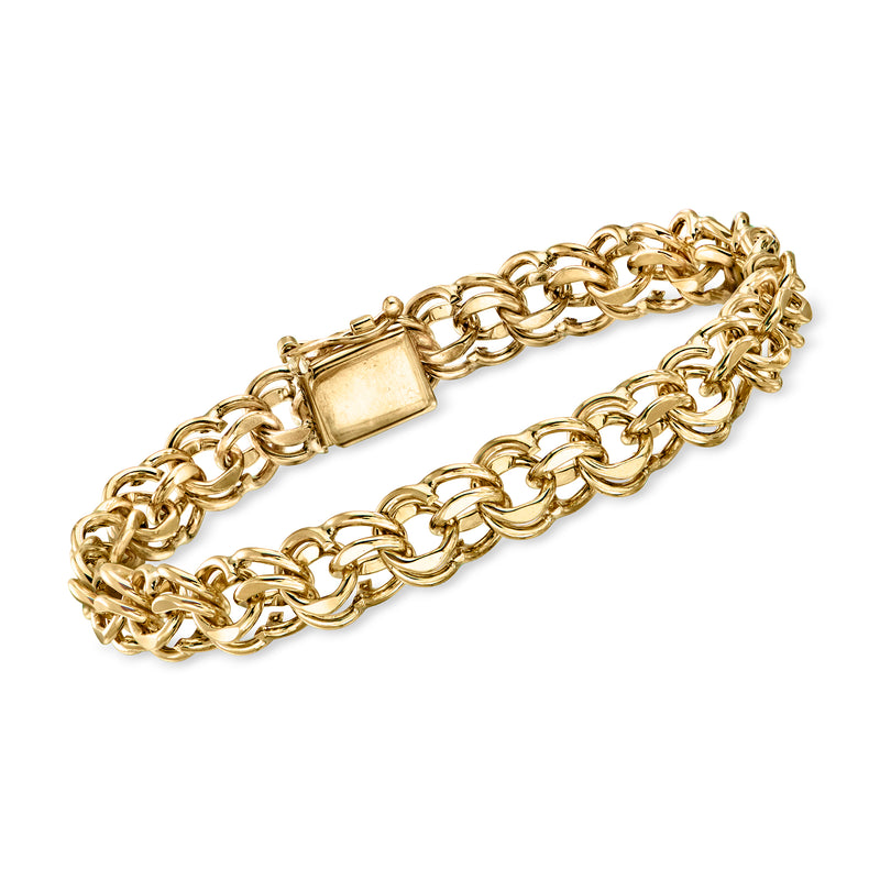 Vintage 14kt yellow gold cable-link bracelet with rectangular box clasp