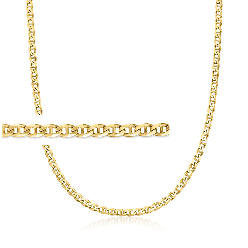 14kt yellow gold mariner-link necklace with chunky chain links