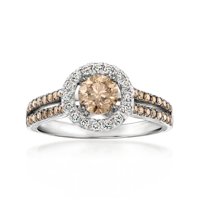 Le Vian Chocolatier chocolate diamond halo ring in 14kt vanilla gold