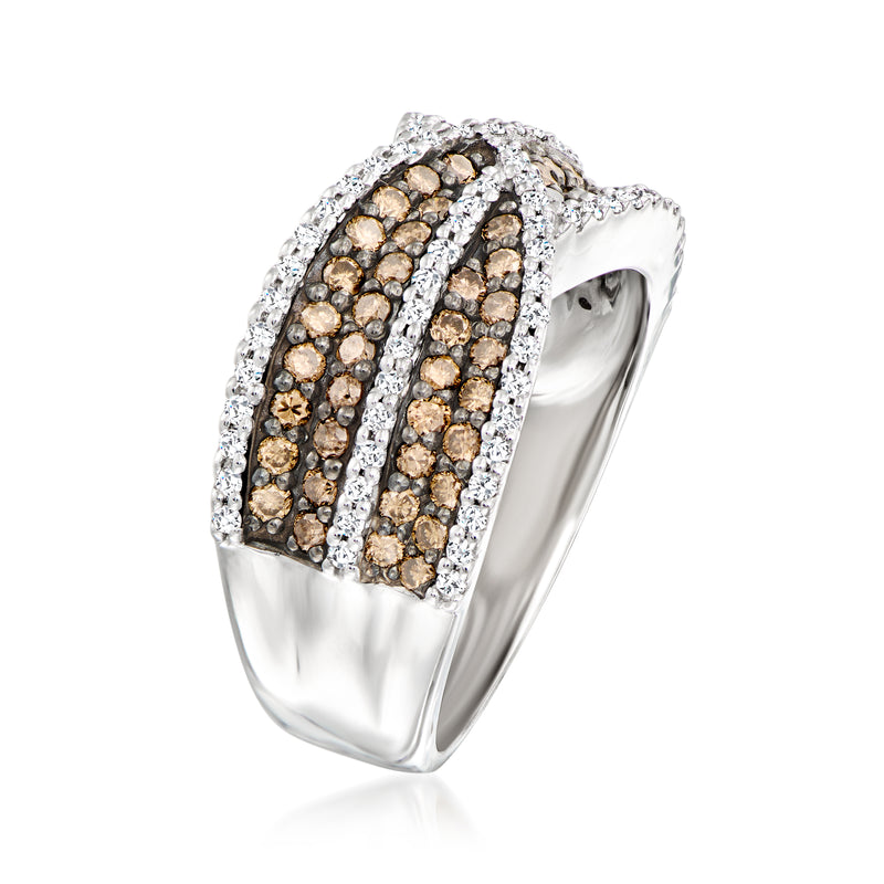 Le Vian Chocolatier ring in 14kt vanilla gold with chocolate and white pavé diamonds