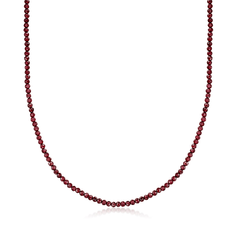 Garnet bead necklace with round red beads