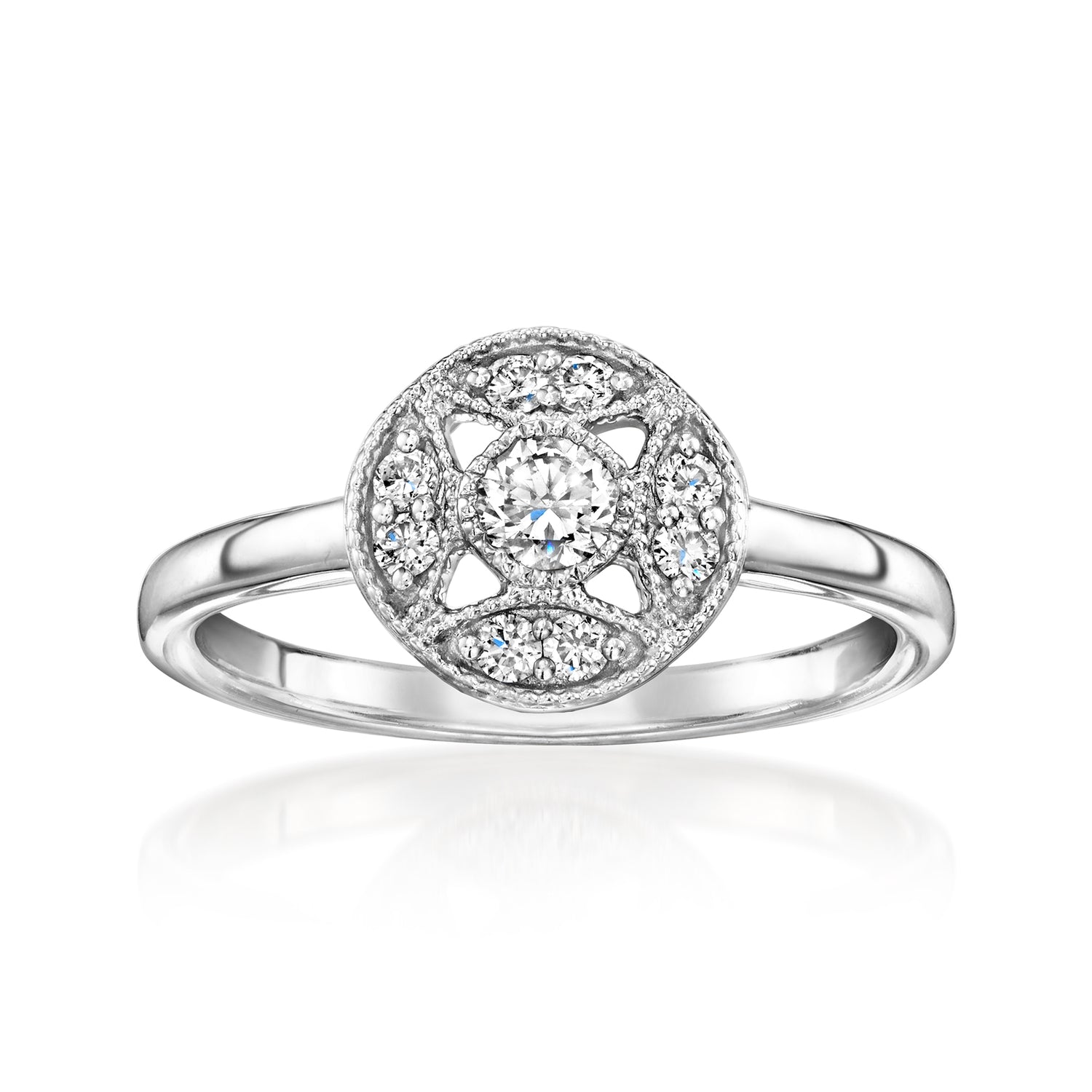 .33 ct. t.w. Lab Grown Diamond Vintage-Style Ring in Sterling Silver