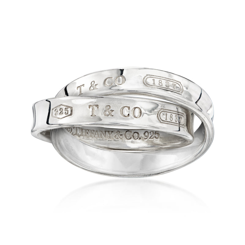 Sterling silver rolling ring with engraved Tiffany & Co and 925 markings