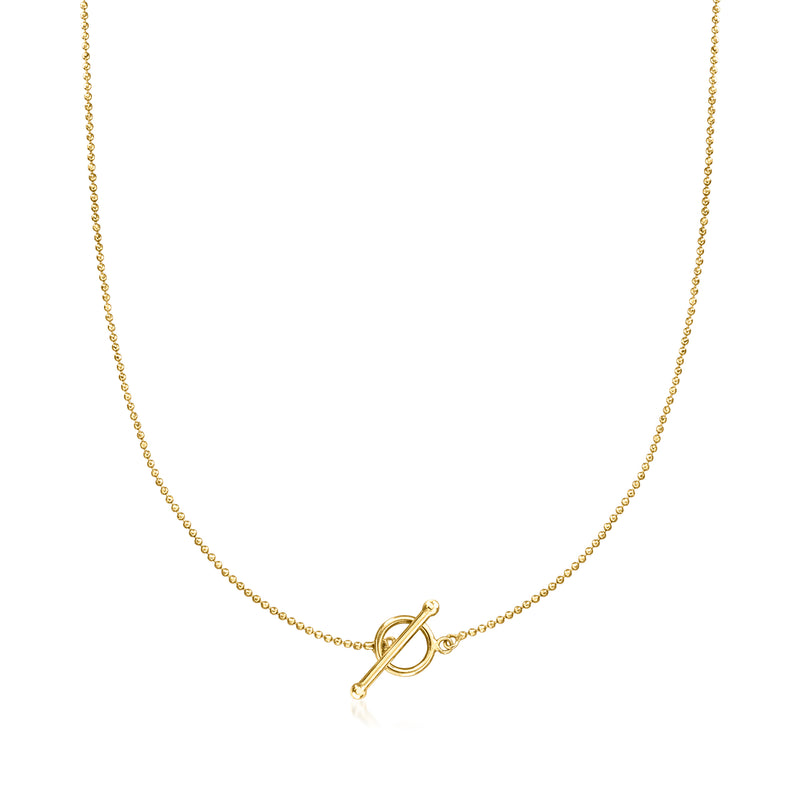 18kt gold over sterling beaded toggle necklace with heart-shaped clasp