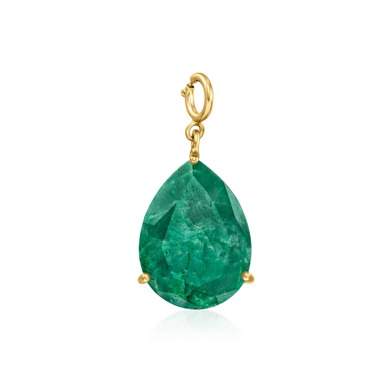 11.00 Carat Pear-Shaped Emerald Charm in 18kt Gold Over Sterling
