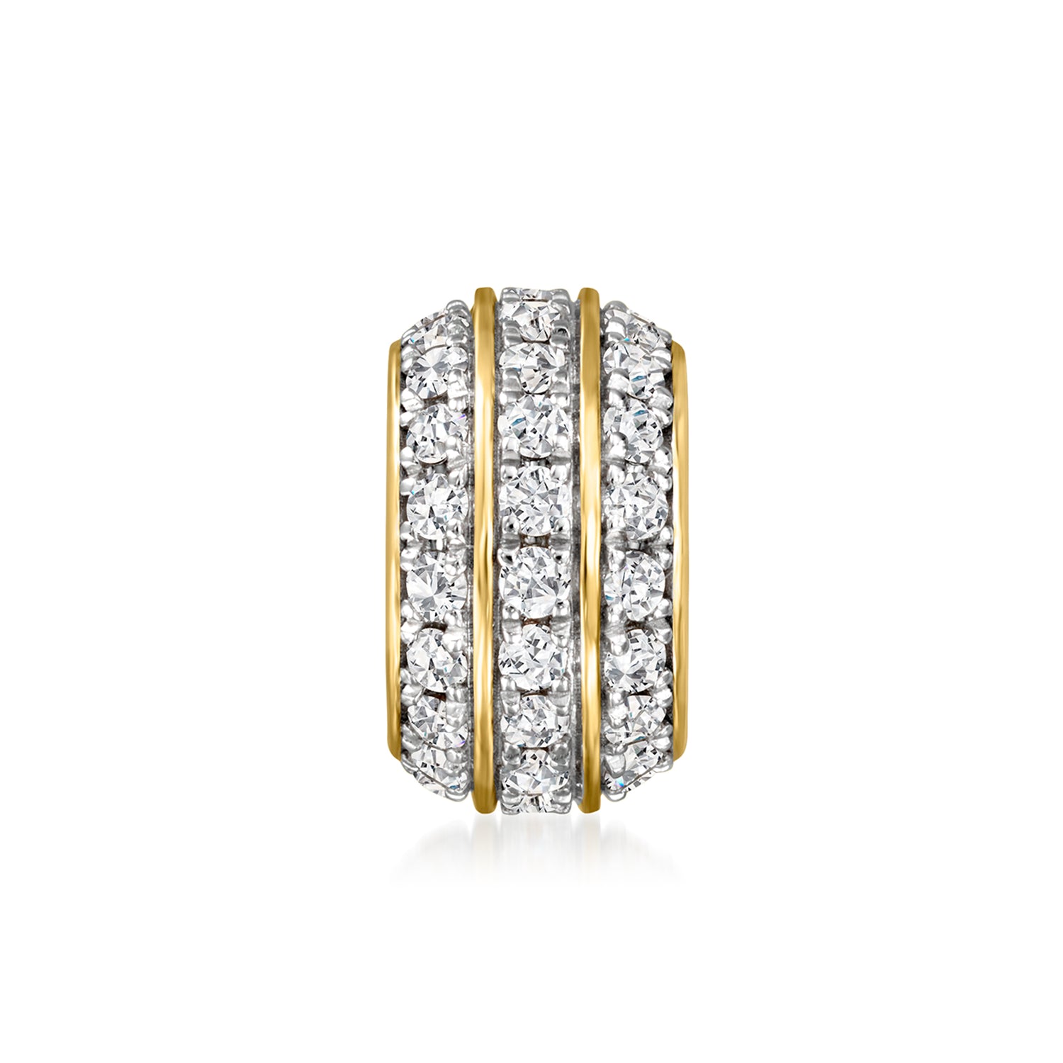 .65 ct. t.w. Lab Grown Diamond Three-Row Bead Charm in 18kt Gold Over Sterling