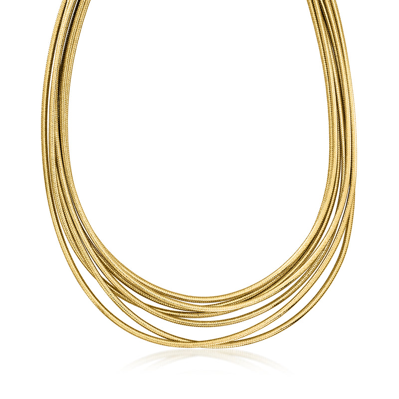 Multi-strand gold flex necklace with layered chain look