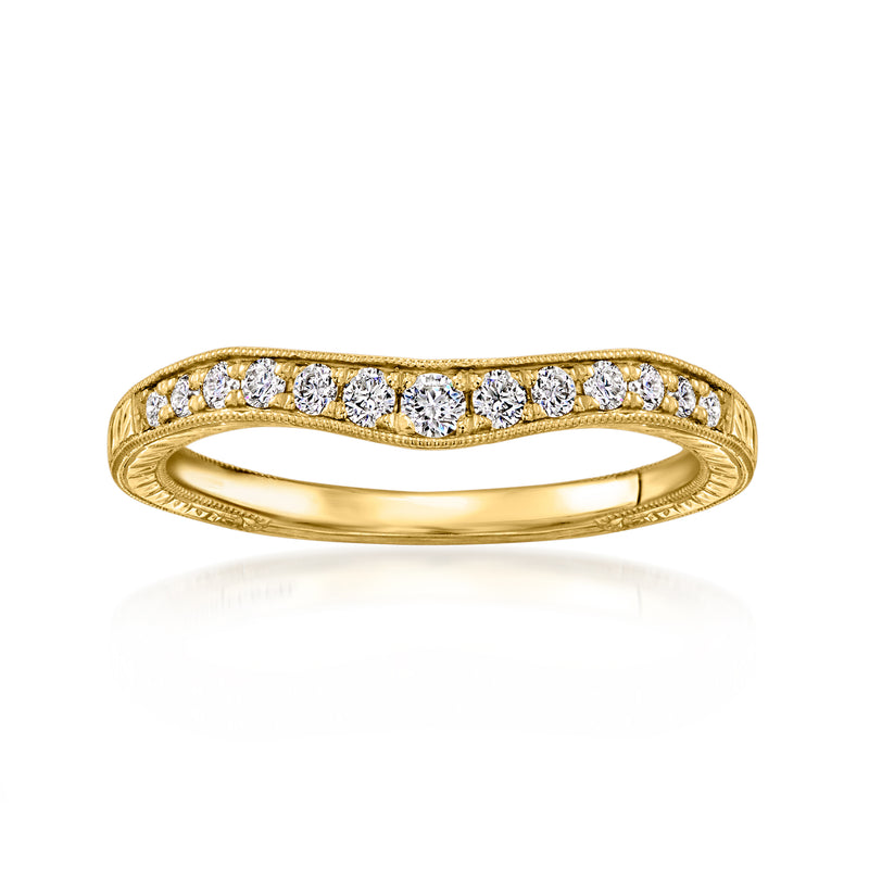 Gabriel & Co. curved diamond ring in 14kt yellow gold