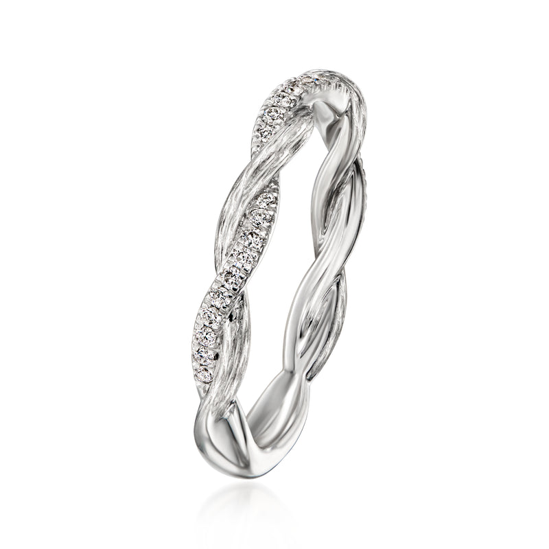 Gabriel & Co. twisted diamond ring in white gold