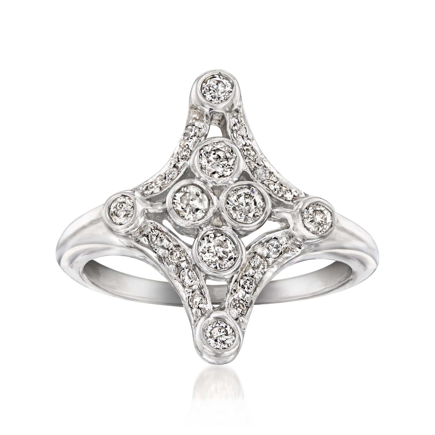 C. 1990 Vintage .50 ct. t.w. Diamond Ring in 14kt White Gold