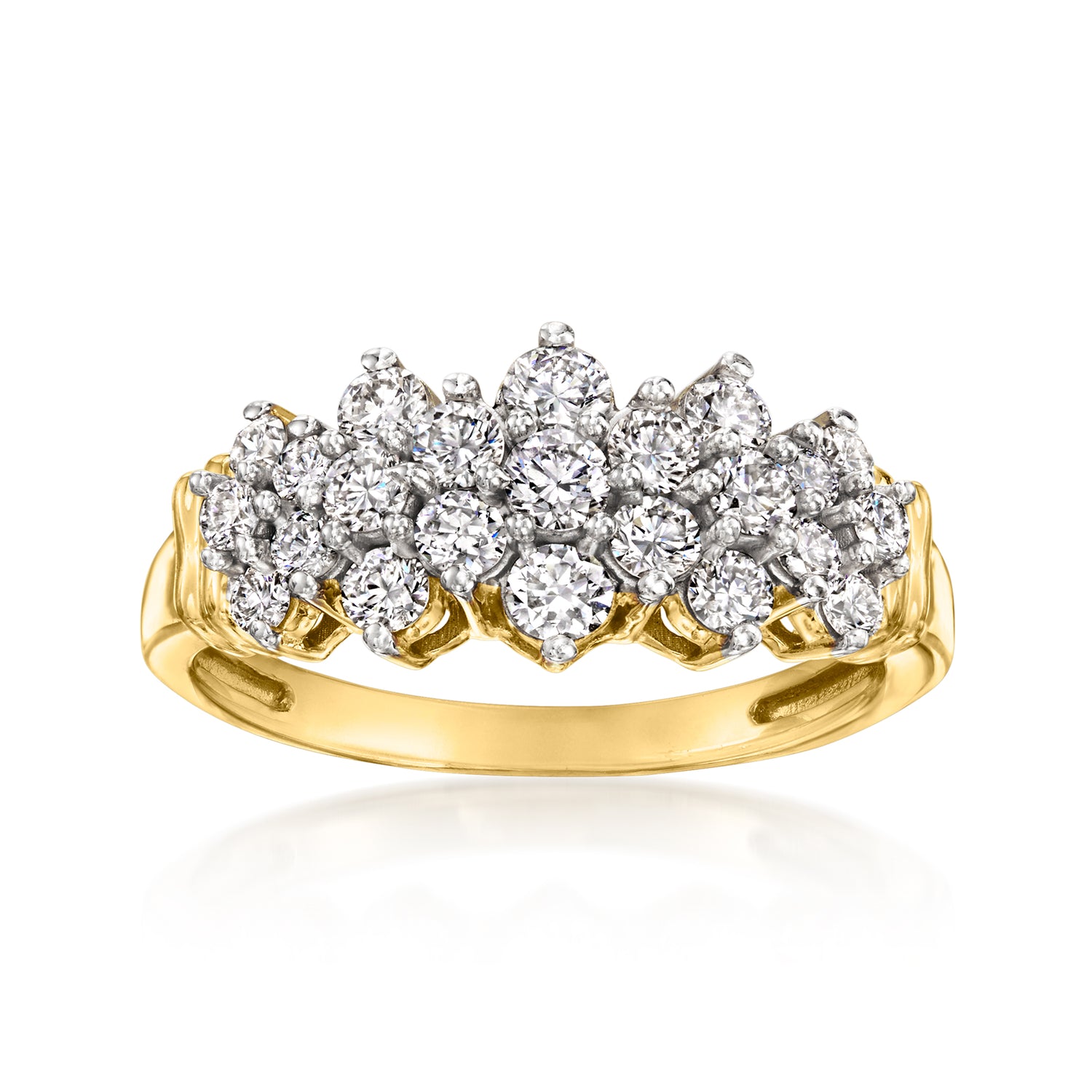 1.05 ct. t.w. Lab Grown Diamond Cluster Ring in 18kt Gold Over Sterling