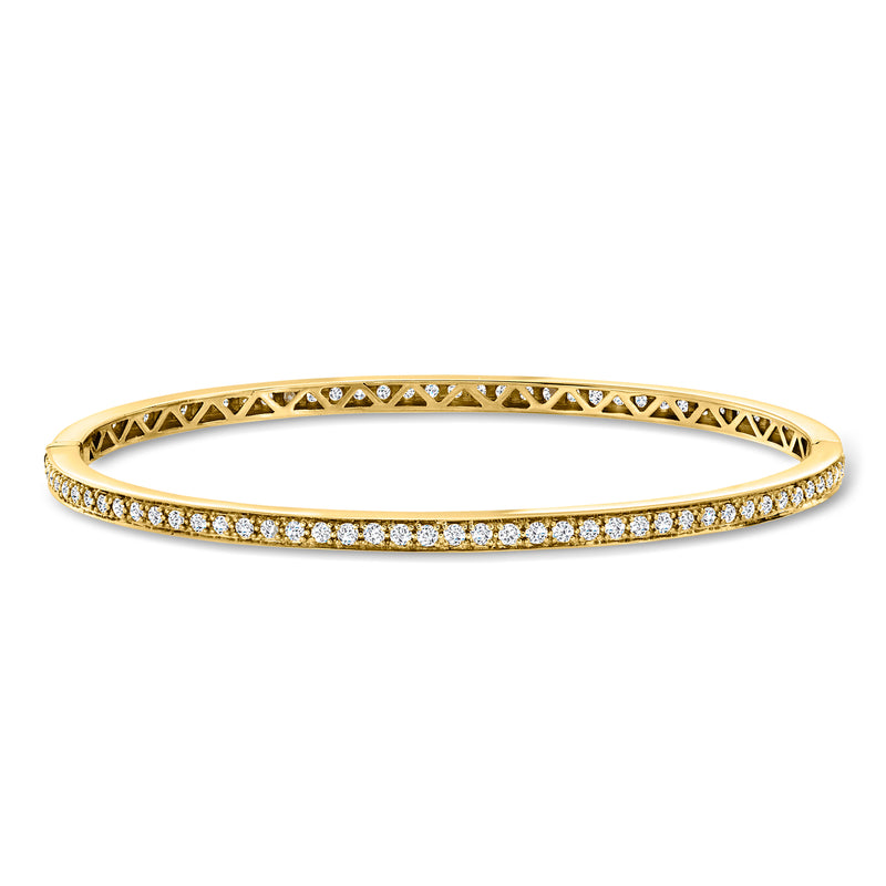 Vintage 18kt yellow gold diamond bangle bracelet