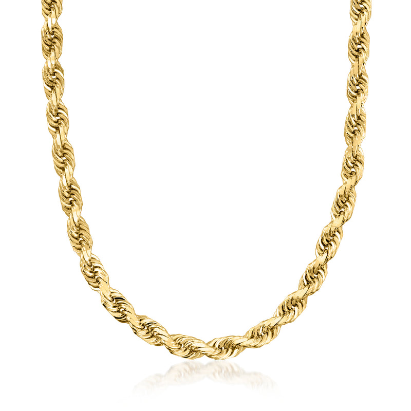 Yellow gold rope-chain necklace with continuous twisted links