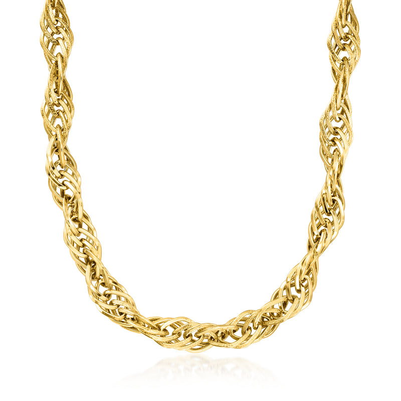 Vintage 14kt yellow gold fancy-link necklace, interlocking chain links