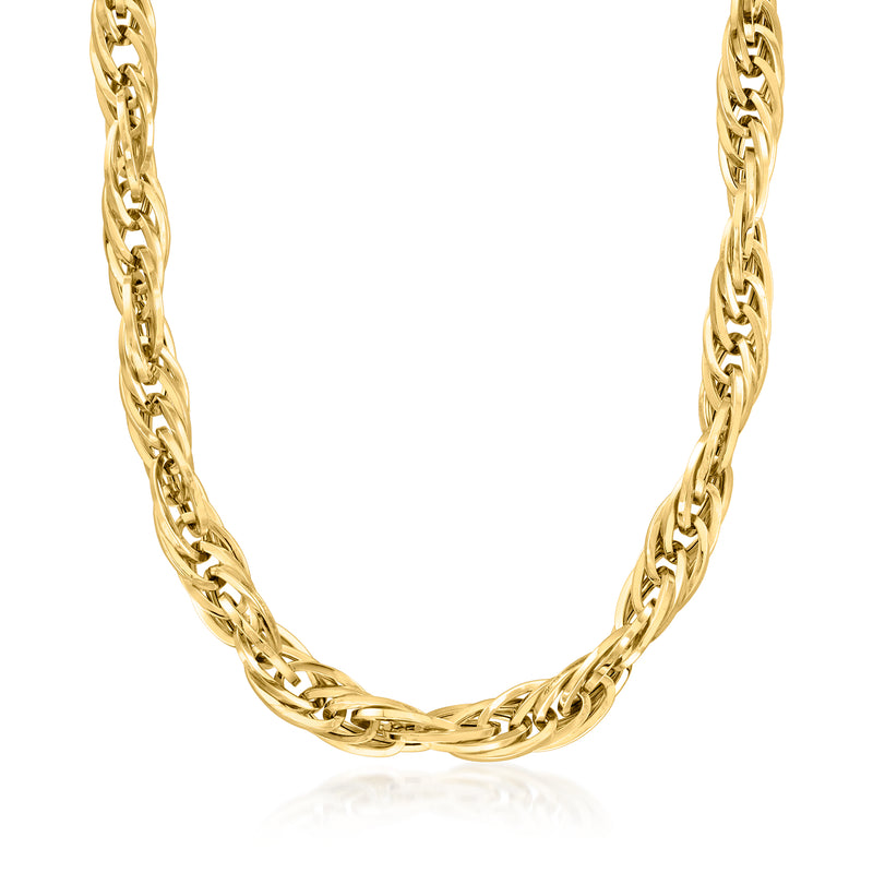 Vintage 14kt yellow gold fancy-link necklace with chunky curb-style links