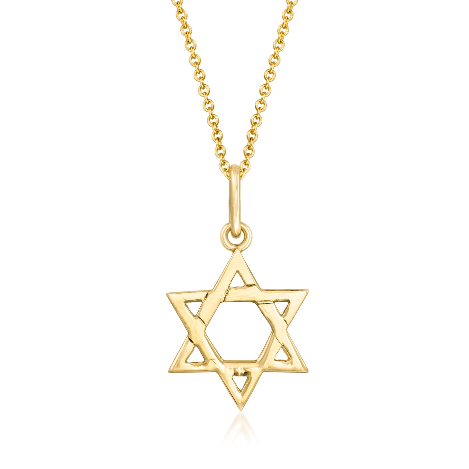 C. 1990 Vintage 14kt Yellow Gold Star of David Pendant Necklace