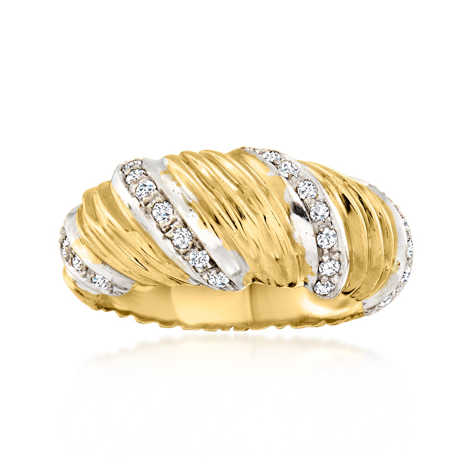 C. 2010 Vintage .50 ct. t.w. Diamond Twisted Ring in 18kt Yellow Gold