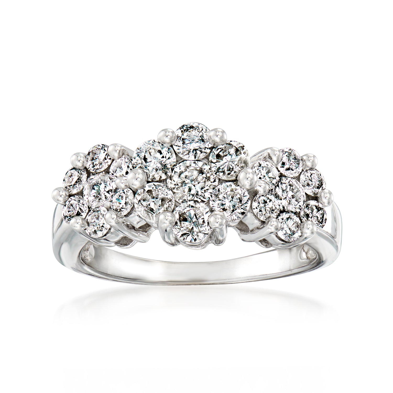 C. 2010 1.50 ct. t.w. Diamond Floral Ring in 14kt White Gold