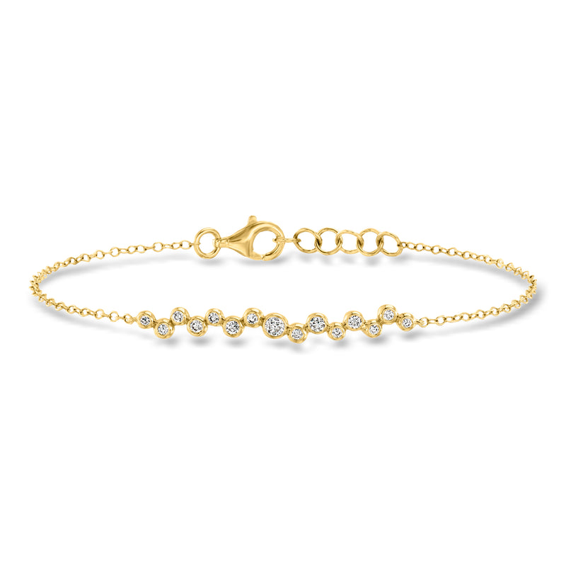 18k gold over sterling bracelet with round diamonds and spring clasp