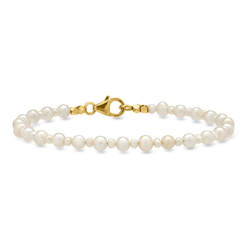 2.5-4mm Cultured Pearl Bracelet with 18kt Gold Over Sterling