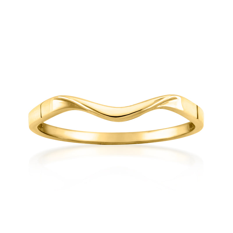 10kt yellow gold wave ring with wavy profile