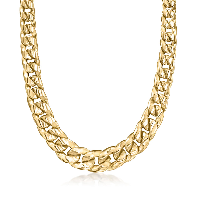 Vintage 14kt yellow gold graduated curb-link necklace